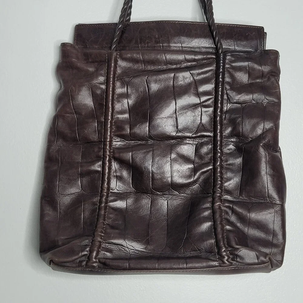 Falor Le Borse Leather‎ Shoulder Bag Purse Handbag Brown Vintage